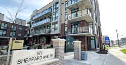 Studio Townhouse at 871 Sheppard Ave W Condo Near Sheppard W